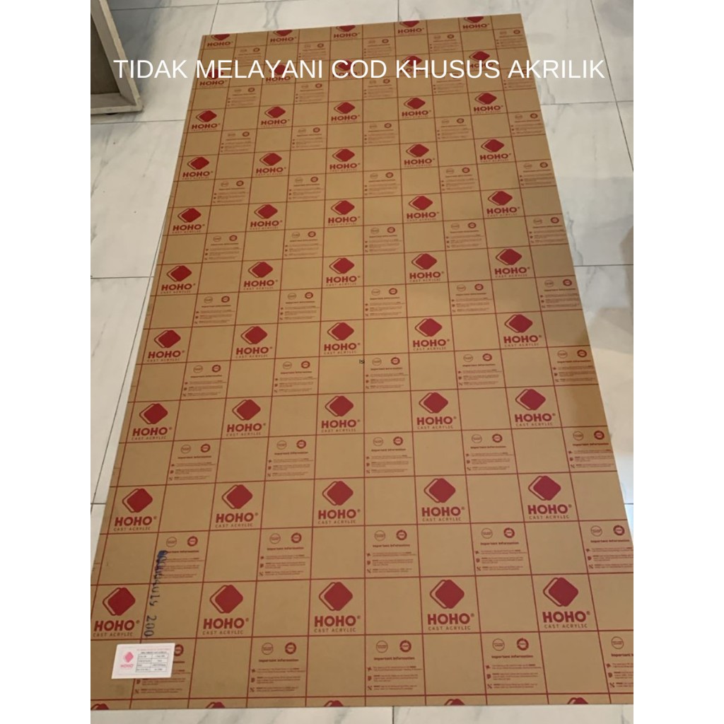

akrilik lembaran merk HOHO (uk 100 x 200 cm) bening 2mm