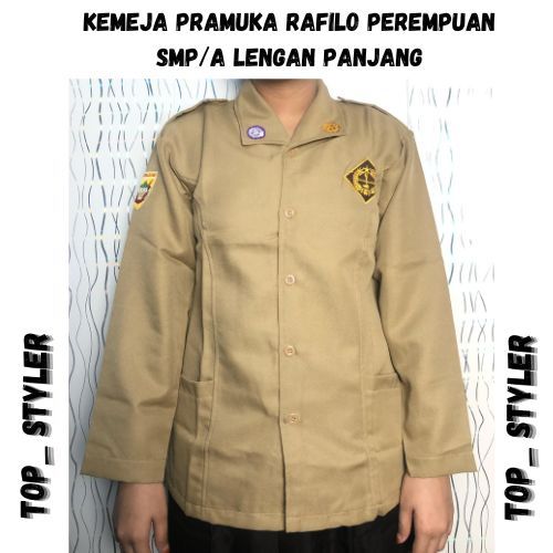 BAJU SERAGAM PRAMUKA RAPILO PEREMPUAN  SMP, SMA, PEMBINA LENGAN PANJANG