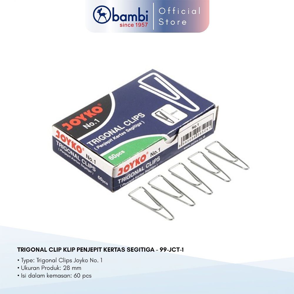 

Joyko Klip Kertas / Penjepit Kertas / Paper Clip Trigonal No.1