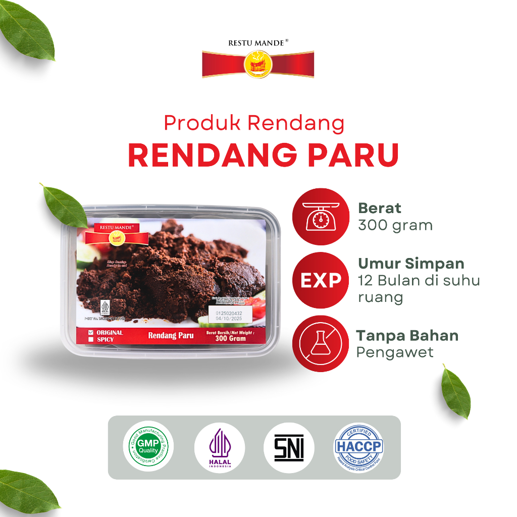 

Restu Mande Rendang Paru Original 300gr