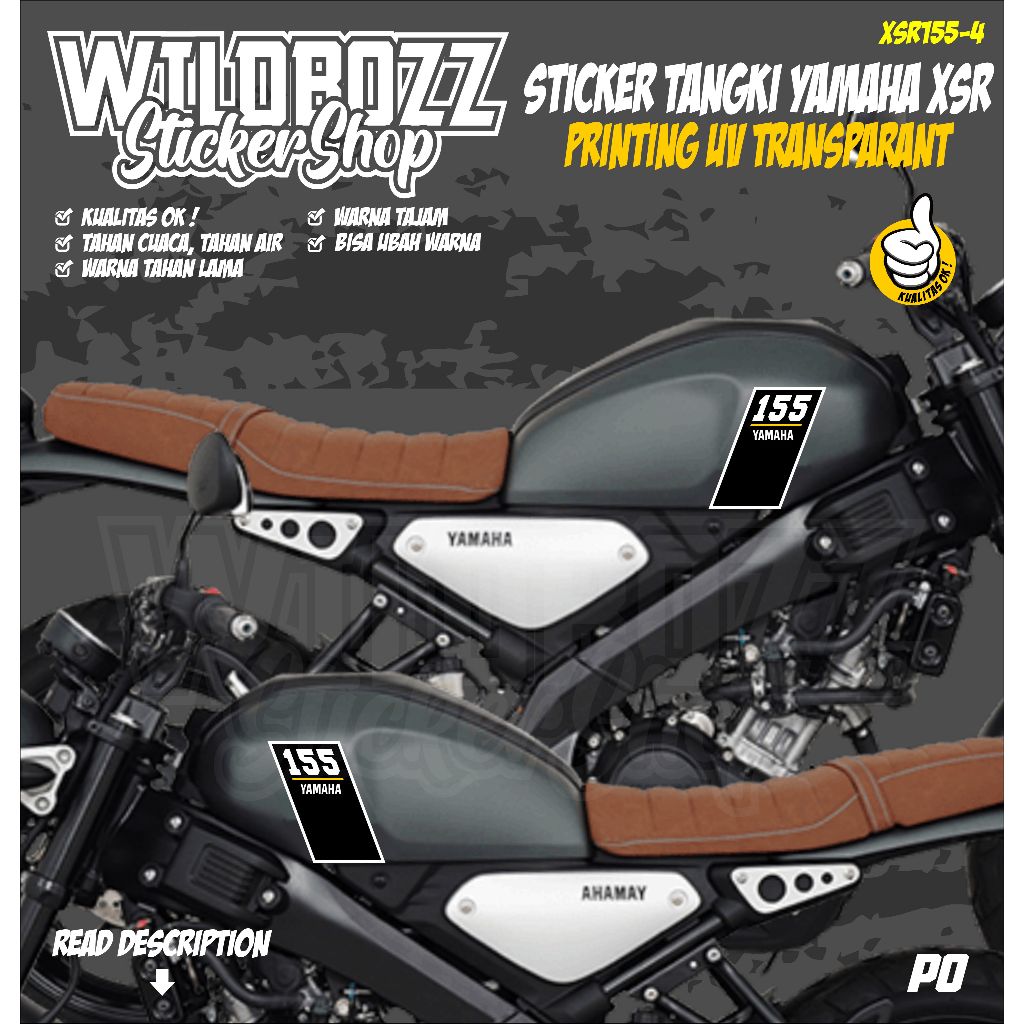 sticker variasi tangki xsr 155 bahan uv keren (xsr155-4) -wildbozz-