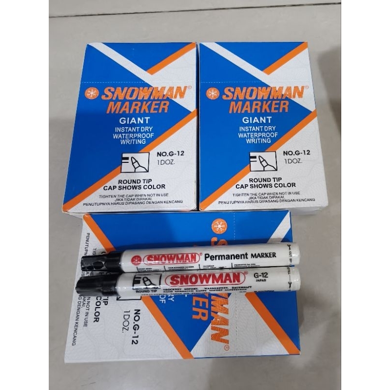 

Spidol SNOWMAN permanent marker G-12 (warna hitam)