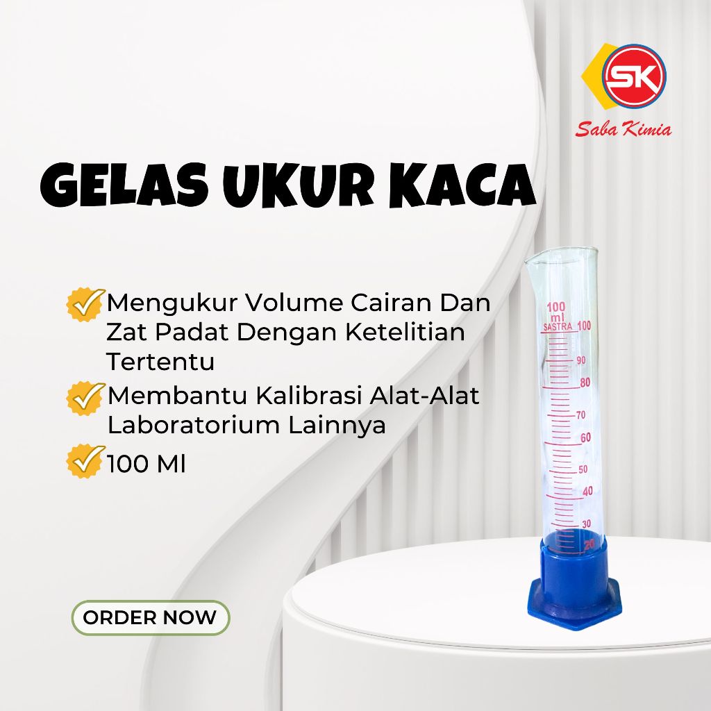 Gelas Ukur Kaca / Gelas Tabung Ukur 100 Ml