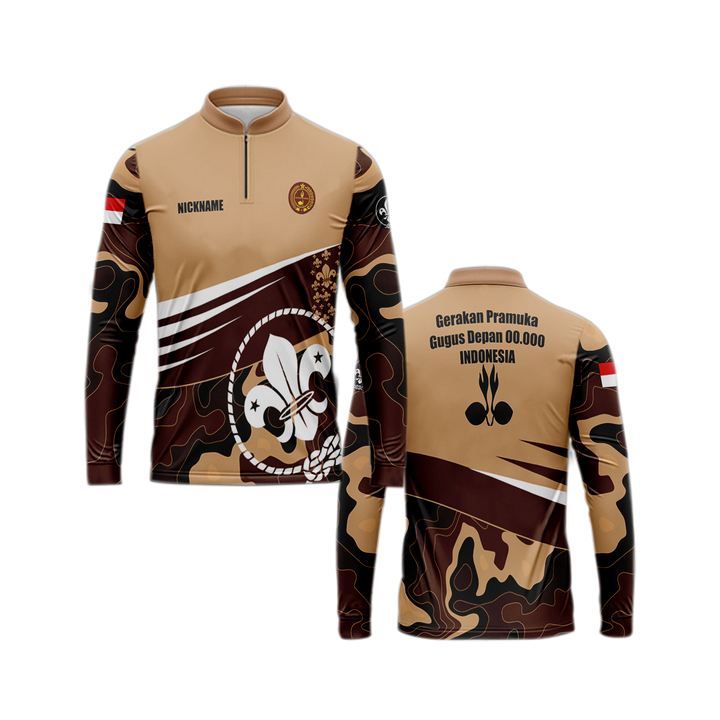 baju pramuka pembina pria lengan panjang jersey seragam guru / laki/wanita/ baju lapangan pramuka / 