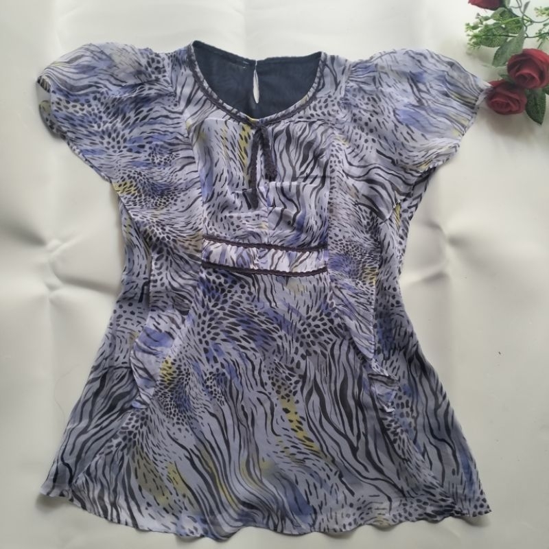 Viola's Gift-LD 88 baju atasan wanita blouse sifon motif abstrak PL