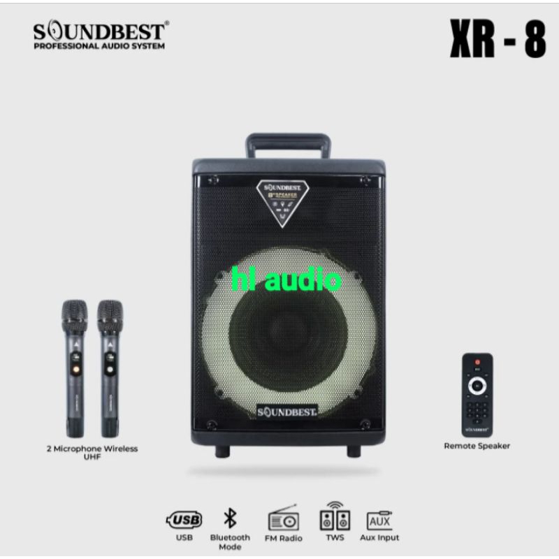 SPEAKER PORTABLE SOUNDBEST XR-8 ORIGINAL 8 INCH