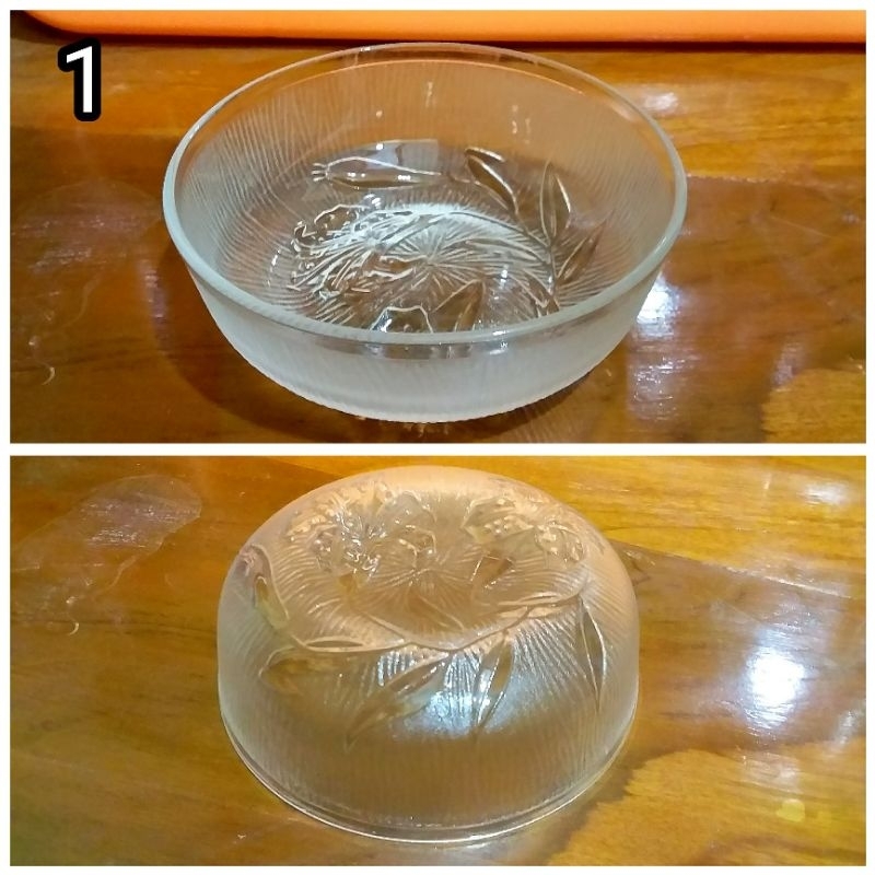Mangkok Mangkuk Kaca Motif Bunga
