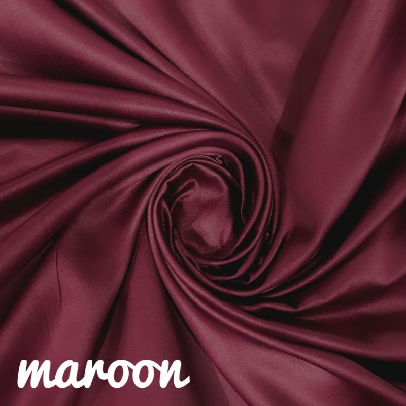Kain Bahan Satin Maxmara Silk Polos Meteran (per 0.5cm)