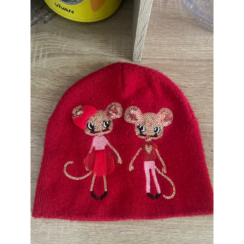 topi natal merah anak kupluk preloved h&m