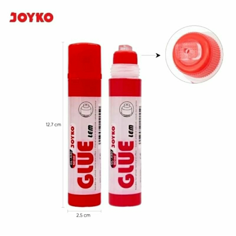 

(1 PCS)Lem Cair Perekat Kertas Liquid Glue Joyko GL - R50 ( 50 ml )/Liquid Glue besar Tutup Merah