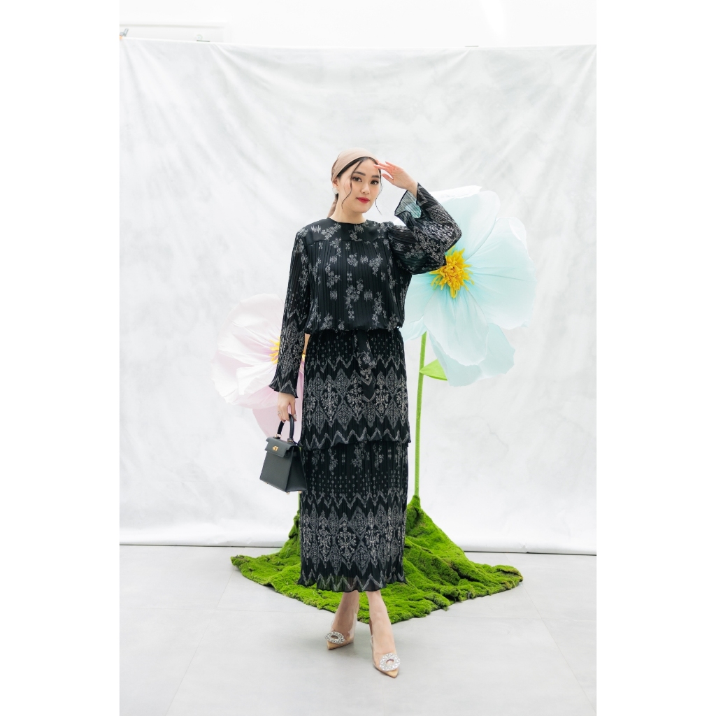 Cevore - Chayra Layer Ceruty Gamis - Kaftan - Baju Lebaran Wanita - Gamis Modern