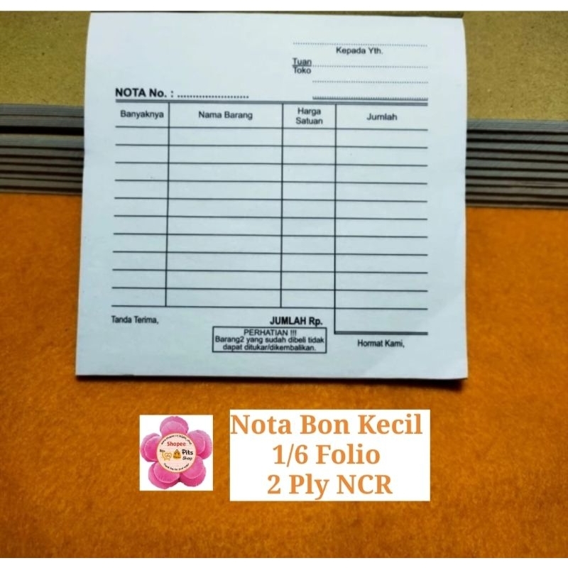 

Nota Bon Kecil 1/6 Folio 2 Ply NCR