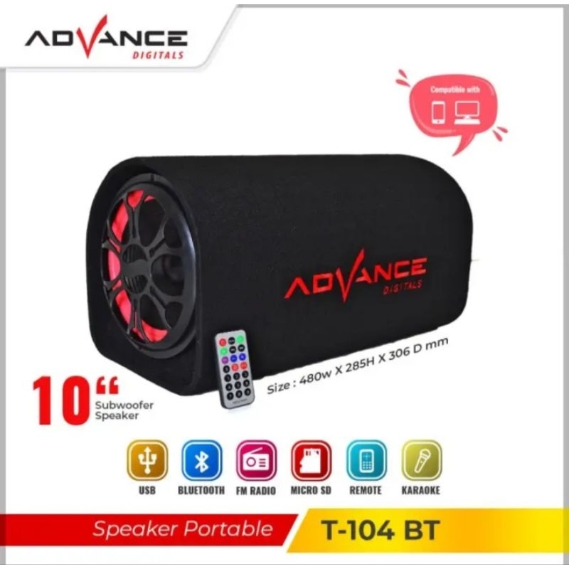 Speaker / Salon guling ADVANCE T-104BT bluetooth 10"
