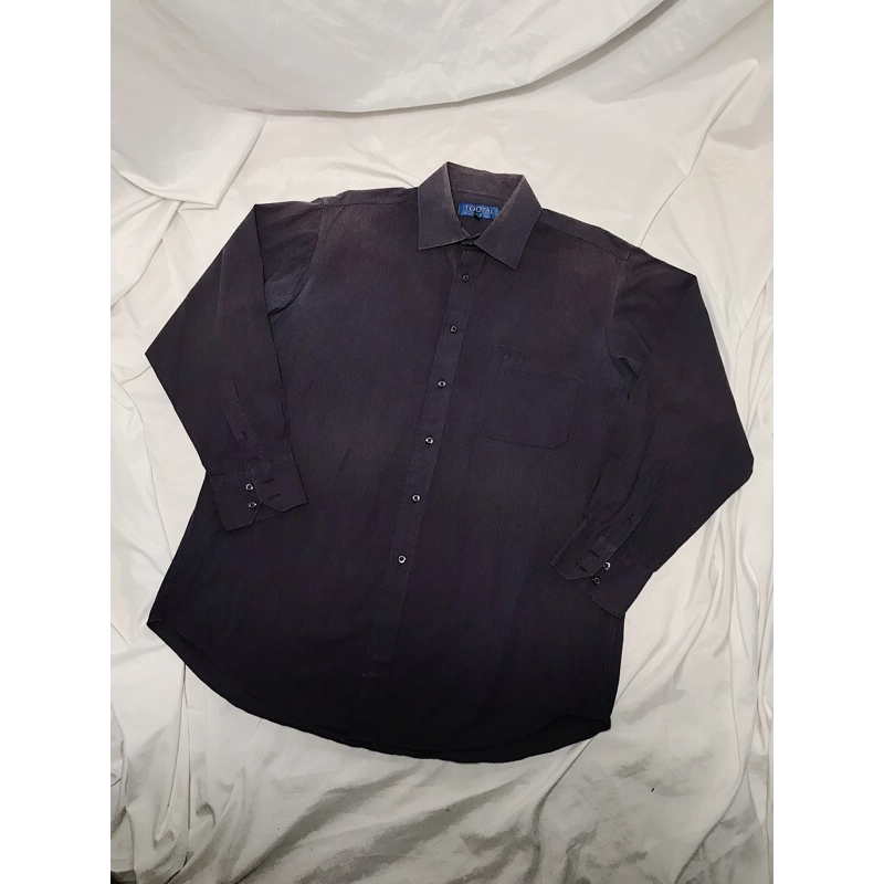 Nego Boskuu > Tootal London Long Sleeve Executive Shirt Original - Black/Dark Purple (Outfit/Pakaian