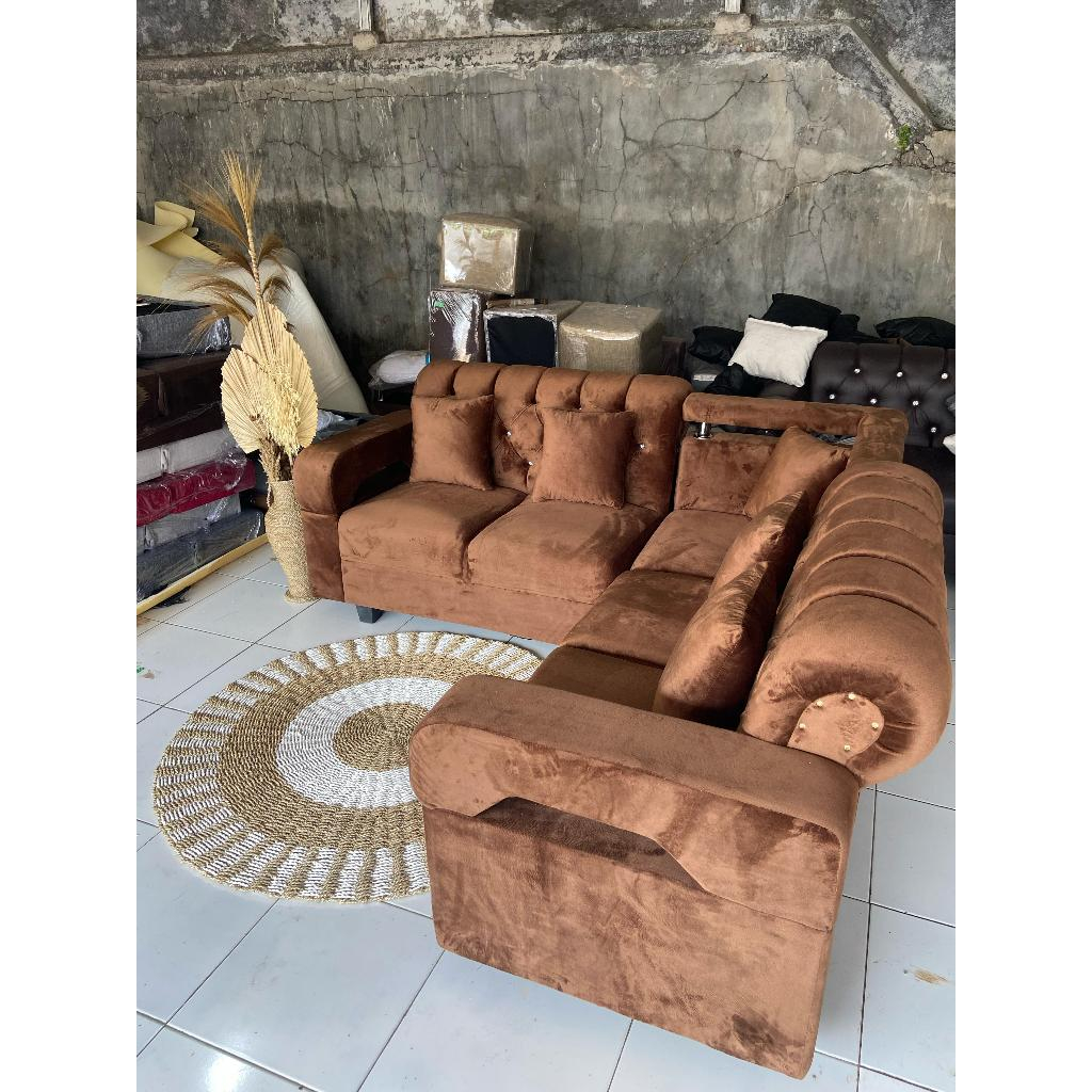 Sofa, / sofa ruang tamu / Sudut Kancing Minimalis / Sofa Sudut Kancing / Sofa Sudut / sinuan