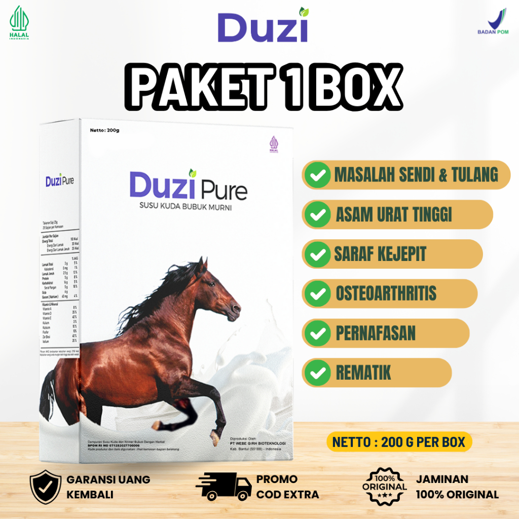 

SUSU DUZI PURE 100% ORIGINAL - ATASI ASAM URAT,REMATIK,SYARAF NYERI SENDI,KOLESTEROL,HIPERTENSI 1BOX