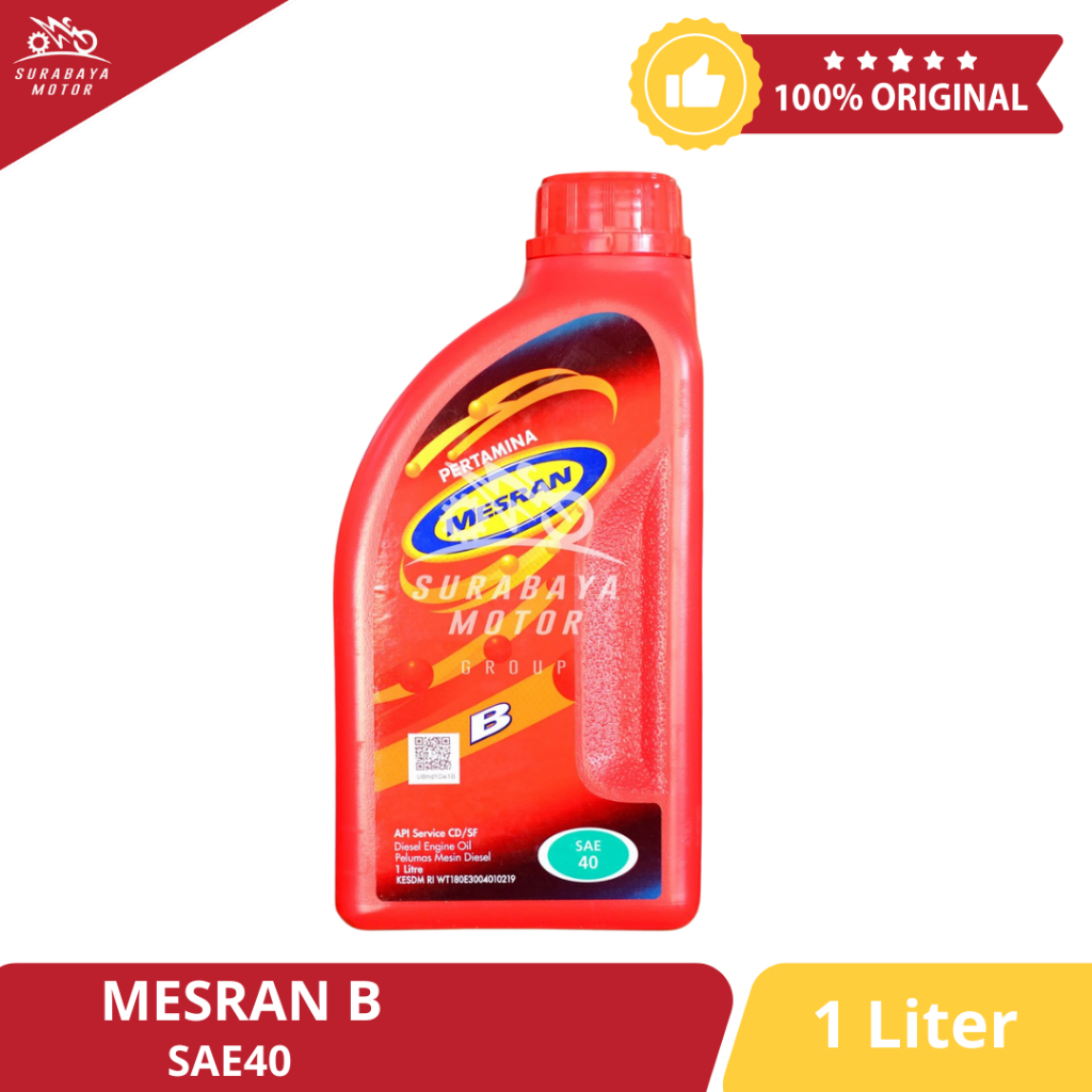 Oli MESRAN B40 1L Pertamina Mesin Diesel 1 Liter B 40 Solar API CD