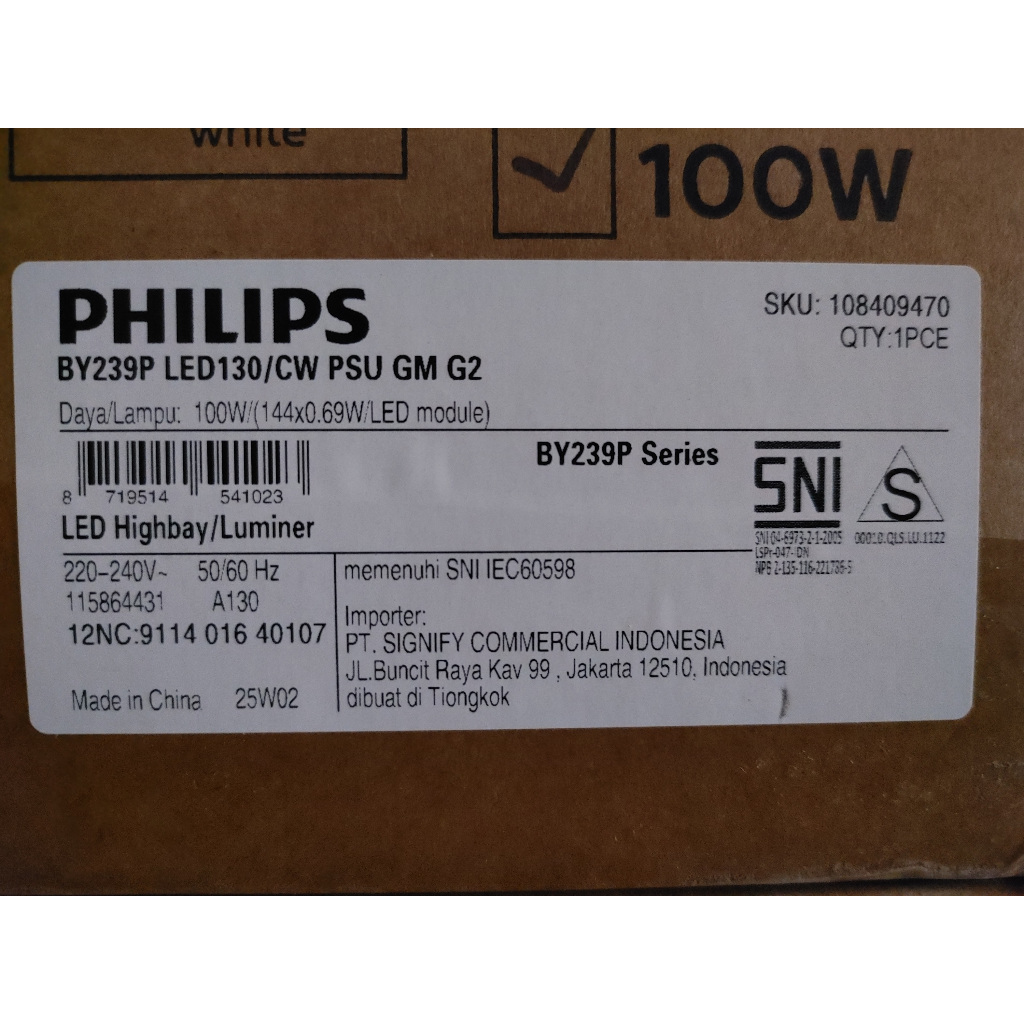 Lampu Gantung Highbay PHILIPS BY239P LED130/CW