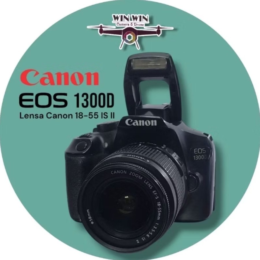 Kamera camera DSLR Canon eos 1300D lensa kit Canon 18-55 IS II wifi