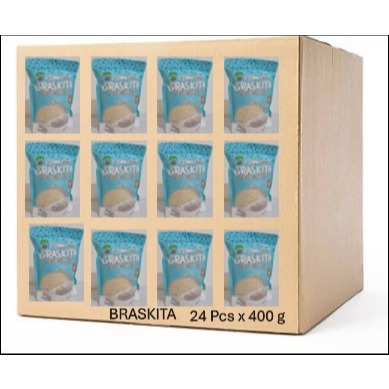 

[Paket Hemat] BRASKITA 400g x 24 pcs Nasi Instant dari Beras Porang kemasan 400g x 24Pcs