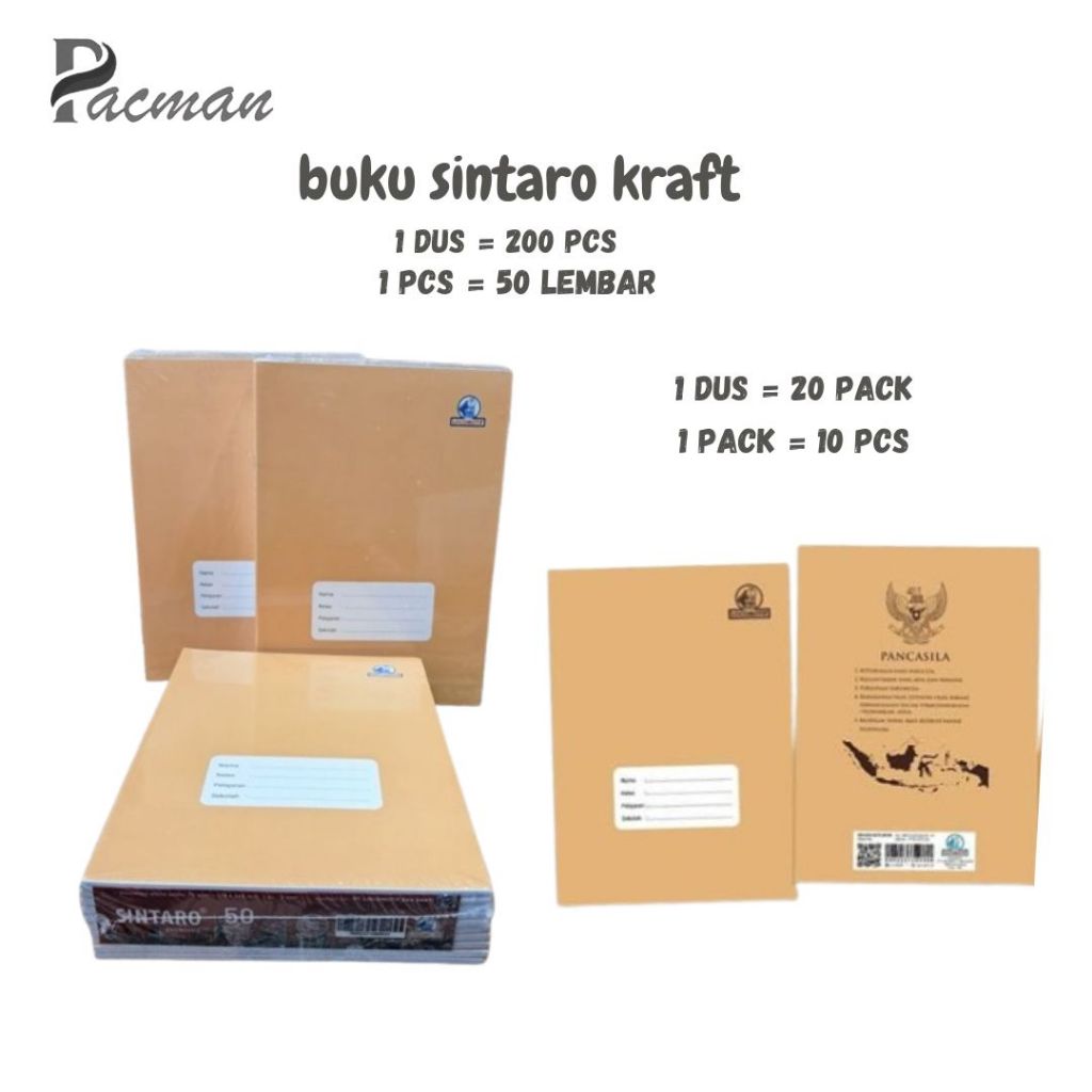 

Buku Tulis Panjang Boxy 50 Lembar isi 1 Buku 24,5 x 17 cm Boxy Notebook Sekolah Campus Kraft Coklat