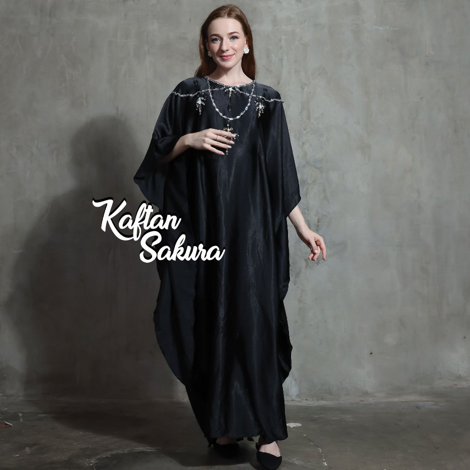 Kaftan Ombre Raisa Renda, Kaftan Kondangan, Kaftan Lebaran, Kaftan Silk, Kaftan Premium, Free Bross 