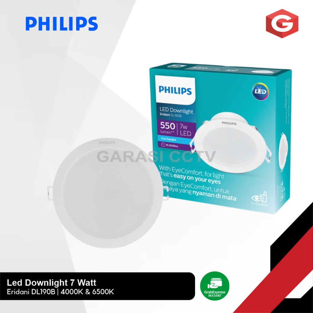 Philips LED Downlight DL190B Eridani 7W 4000K & 6500K