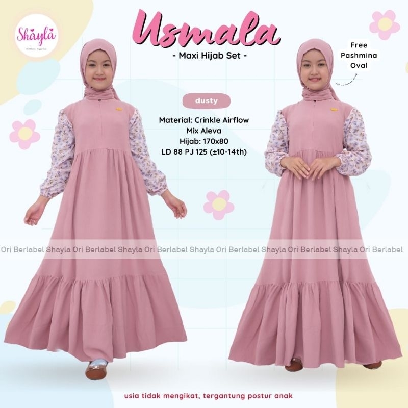 USMALA • SYAFINA • AZKAYLA • NAFIA GAMIS SET BY NSK SET ANAK GAMIS + JILBAB