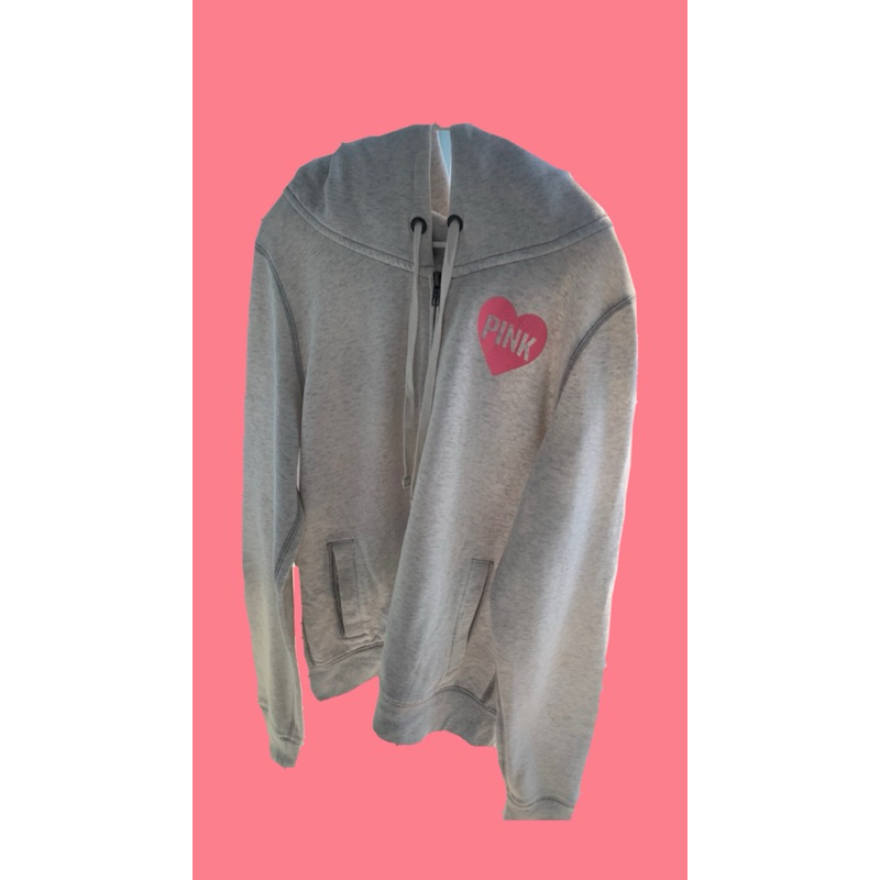 victoria’s secret love pink hoodie grey