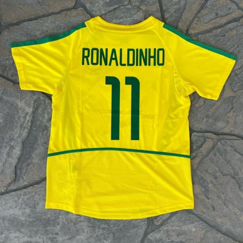 RETRO | BRASILL HOME WC 2002 [RONALDINHO #11] JERSEY VINTAGE KEREN