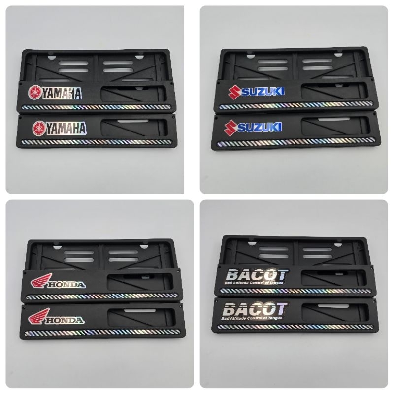 Sepasang Dudukan Plat Nomor Motor List Karbon Free Stiker Hologram Honda Sayap - Cover Plat Nomor Va