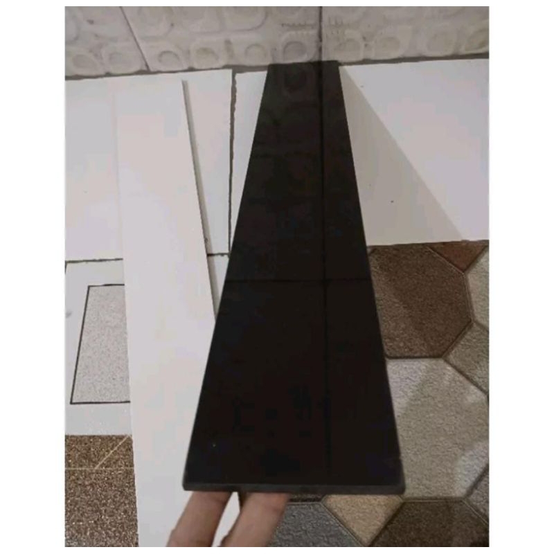 list plin granit hitam polos uk 10x60 -10x120 custom ukuran