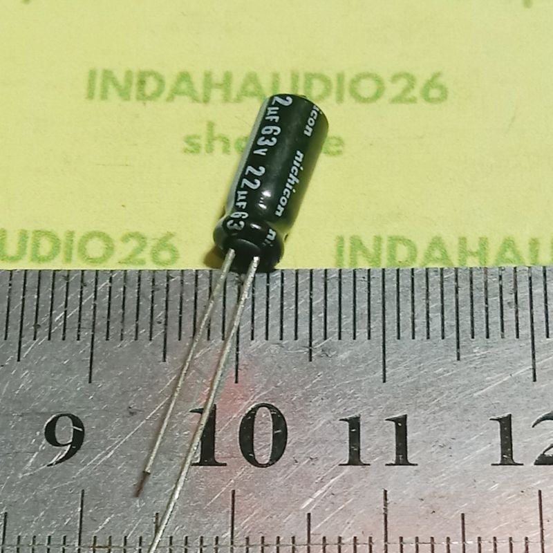 NICHICON 22uf 63v d5x12mm hitam elko kapasitor elco capacitor