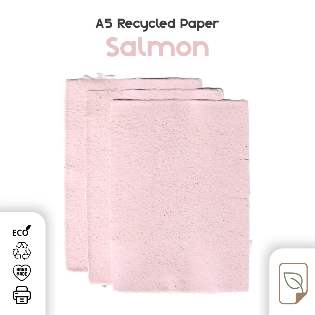 

[SALMON] A5 Kertas Daur Ulang / Recycle Paper / Handmade / by Pulpyrus