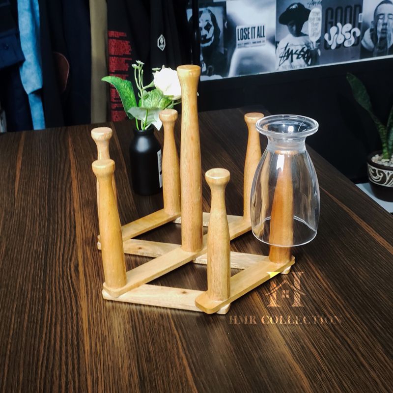 Rak gelas Kayu / Tempat gelas Kayu aesthetic / Rak gelas lipat