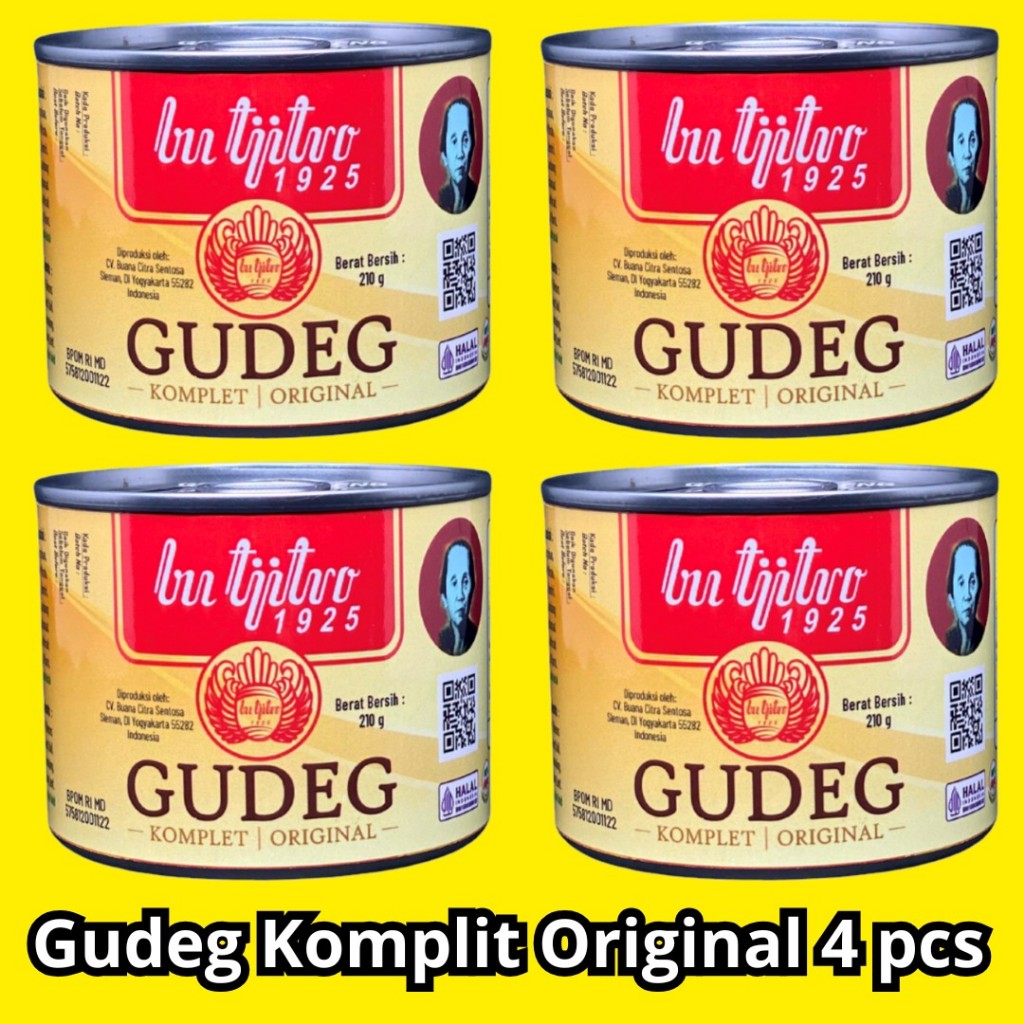 

PAKET HEMAT 4 KALENG GUDEG KALENG KHAS JOGJA, PAKET HEMAT GUDEG KALENG BU TJITRO 1925 ORIGINAL