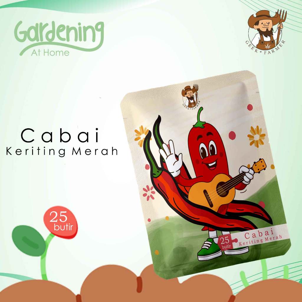 Geek Farmer - Benih Cabe Keriting Merah Unggul | Buah Panjang, Pedas, dan Tahan Penyakit