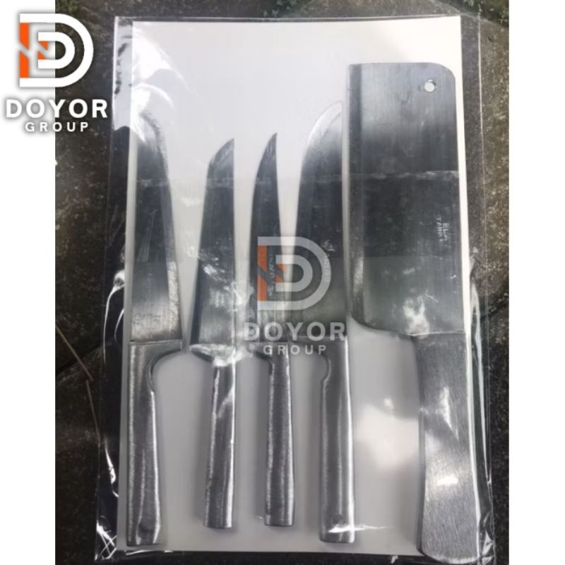 

Pisau Set Isi 5 Bahan Stainless Steel Gagang Nium Cor Anti Pecah
