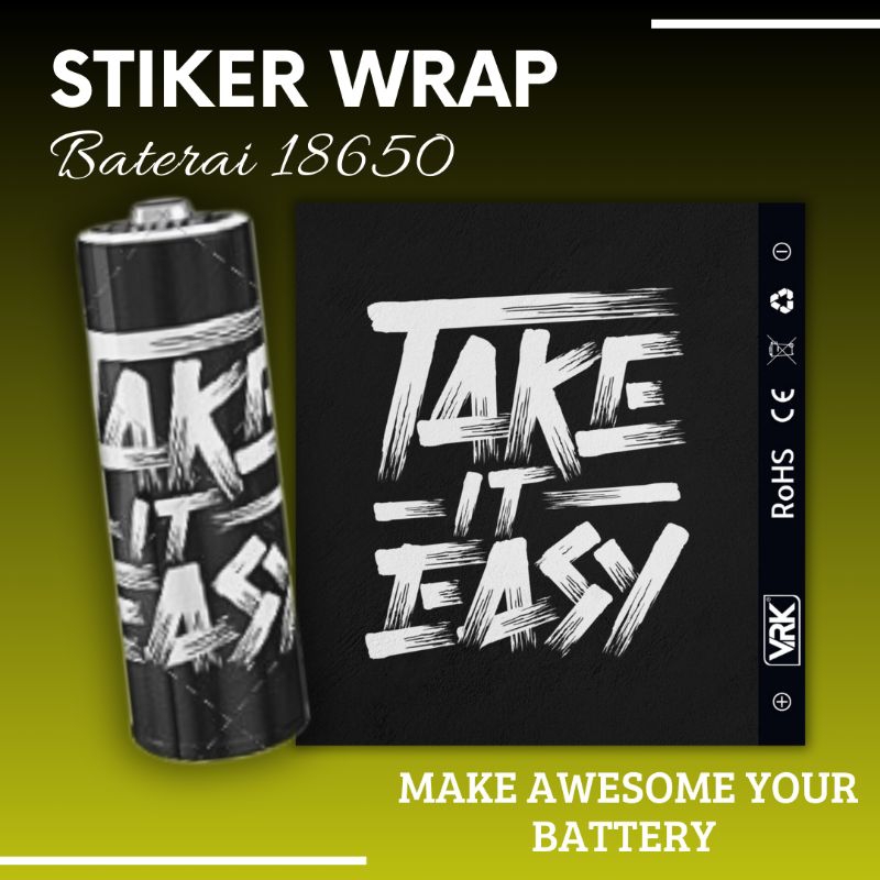 

FAMSTORE - Pelindung Baterai - Stikerskin Wrap Baterai 18650 Motif quotes art Hologram Full Motif Desain Dan Anti Gores