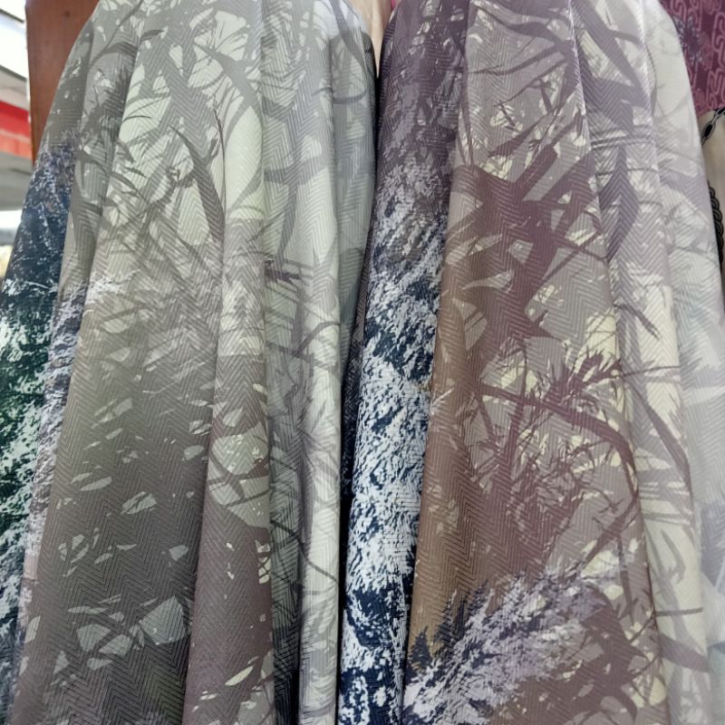 Kain Jaguard Silk Motif Bunga Premium - Kain Silk Crepe Motif - Kain Silk Jaguard Luxury - Kain Silk