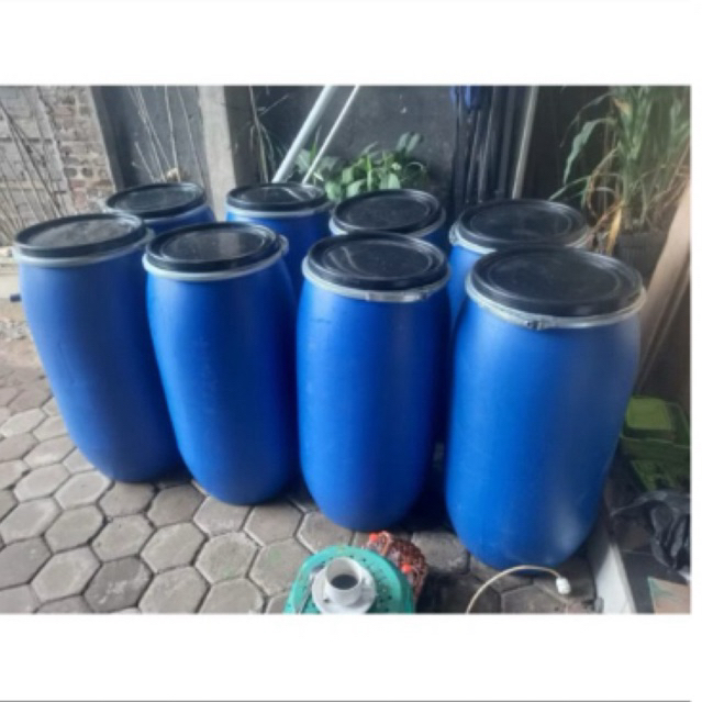 Ay00 Tong Drum Plastik 120 Liter HDPE Multifungsi Tempat Sampah Tandon Air Tong Bekas