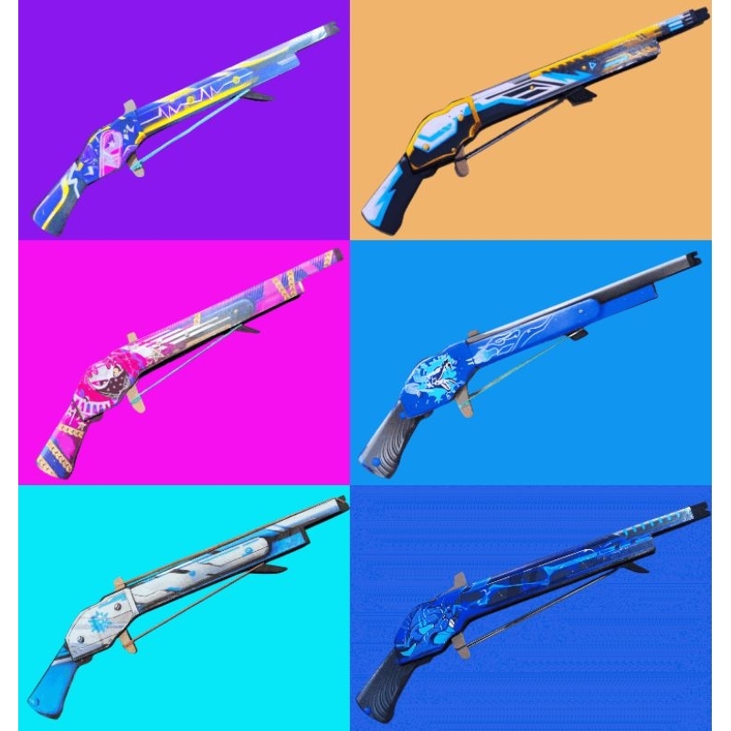 Pistol Mainan Kayu Skin M1887 Rapper Adventure Parrot Bunny Mamba Winter FF Free Fire Murah