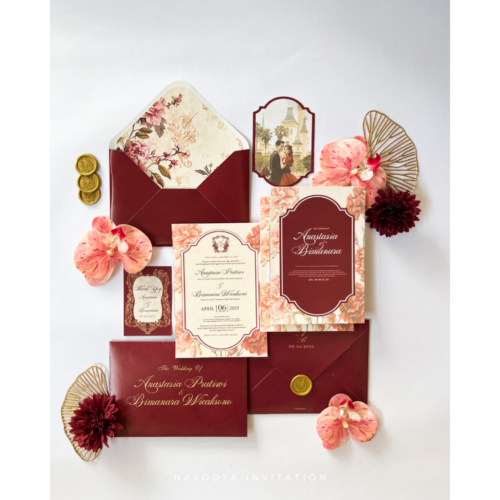 Custom undangan tanpa minimal order hardcover keepsake