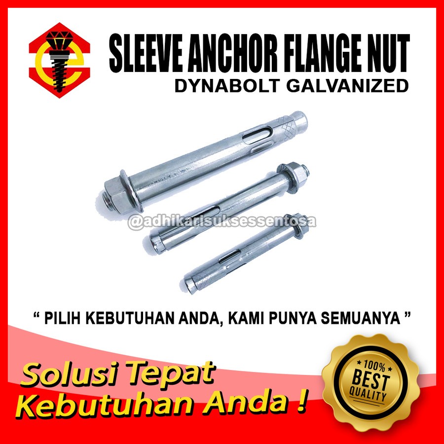 Galvanis / Dynabolt Putih M12x120 / Sleeve Anchor Bolt M12 DINABOLT 12 CM