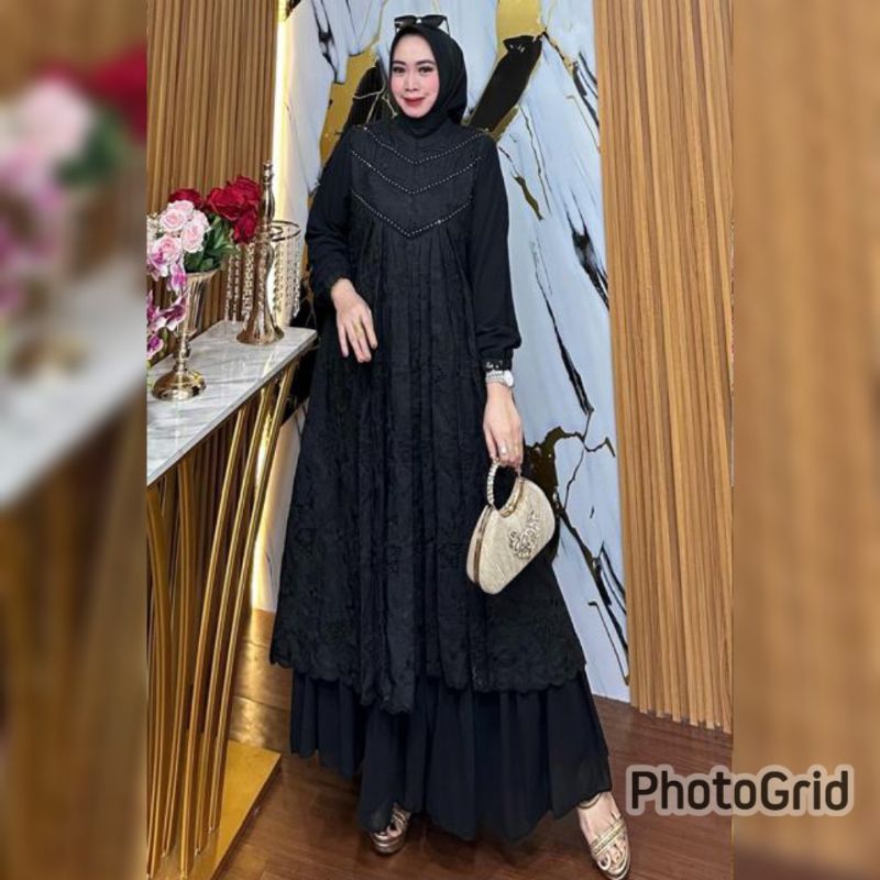 gamis bordir viral Abang adek