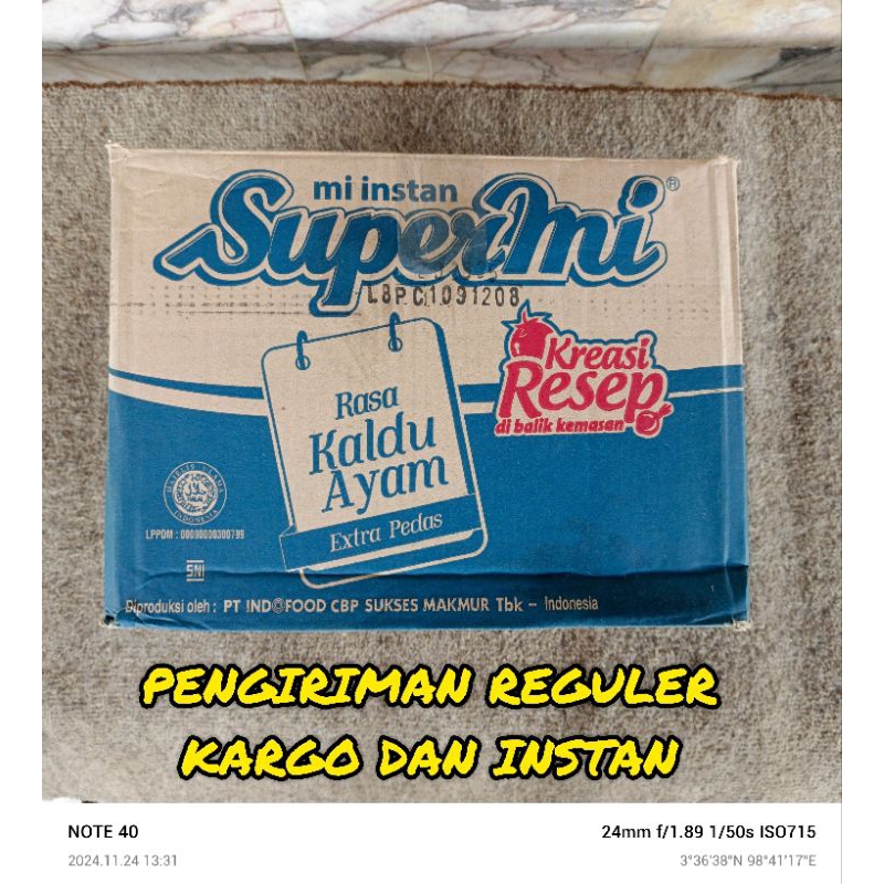 

SUPERMI ~ MIE INSTAN RASA KALDU AYAM 1 KARTON (40BKS)