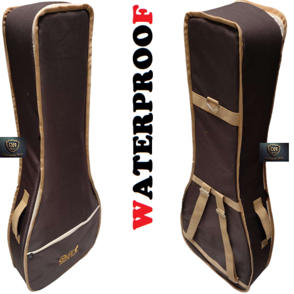 TAS GITAR AKUSTIK JUMBO CORT WARNA COKLAT BAHAN POLYSTER ANTI AIR