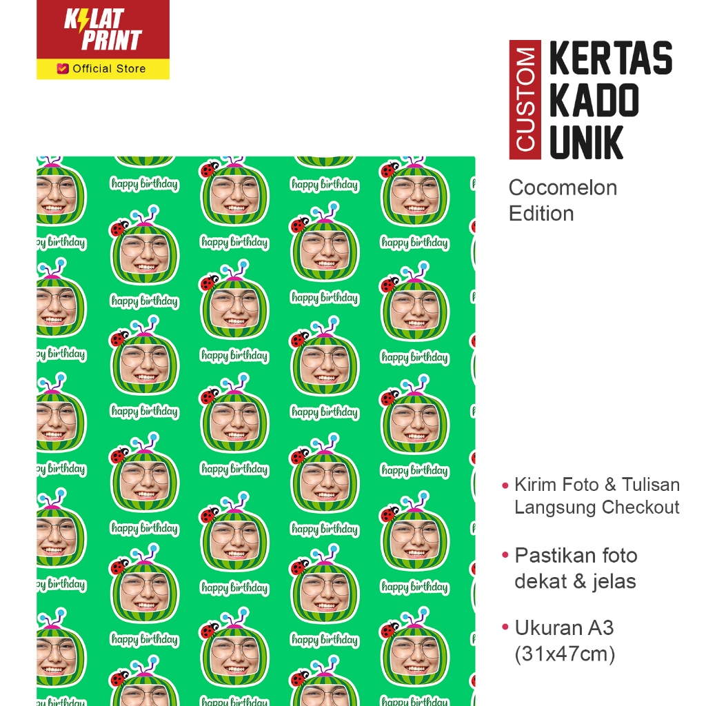 

Custom Kertas Kado Muka Kado Ulang Tahun Unik Ala Cocomelon Edition