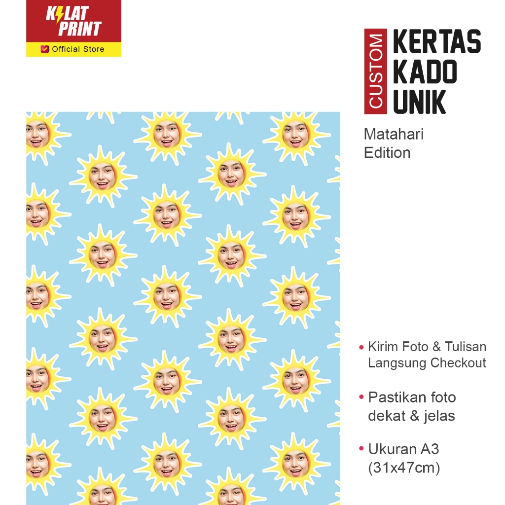 

Custom Kertas Kado Muka Kado Ulang Tahun Unik Matahari Edition