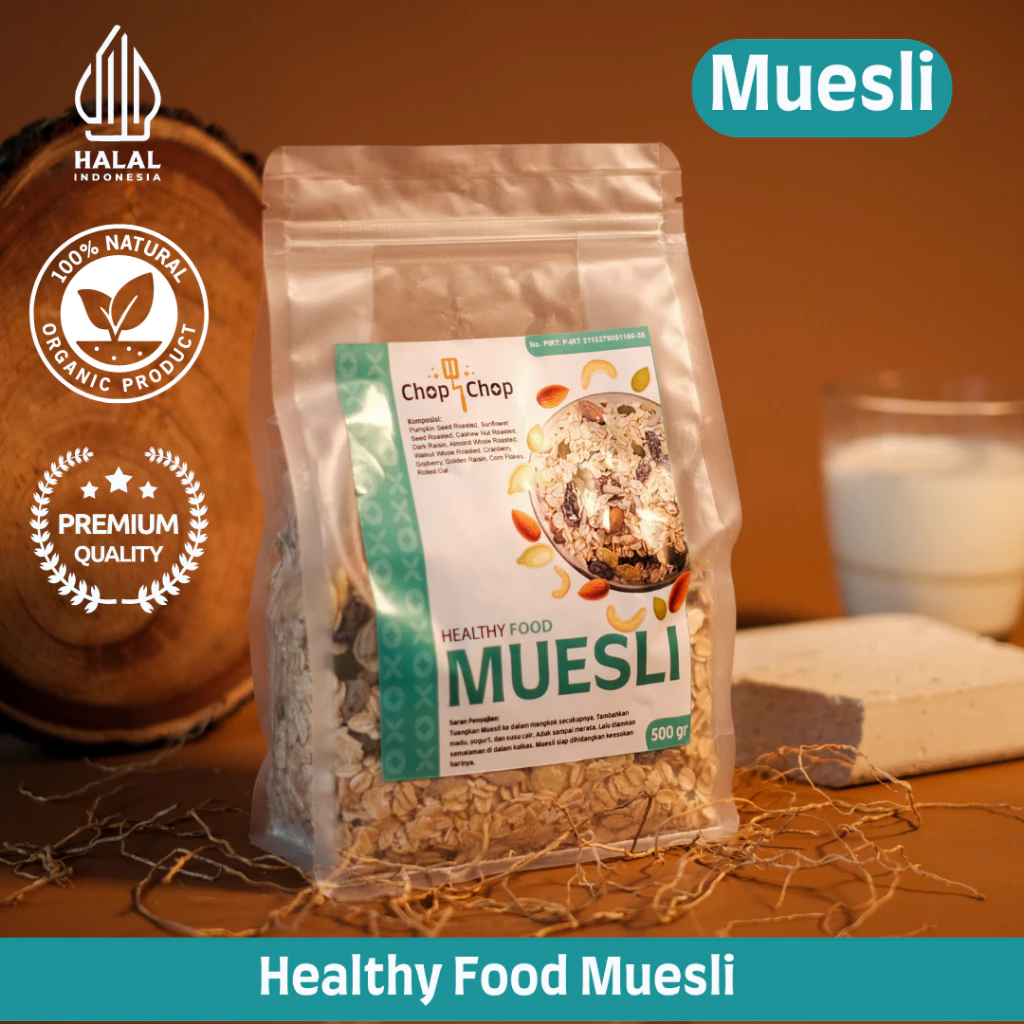 

SPkebab X Chopchop Full House Muesli Chop Chop Sarapan Sehat Rendah Kalori 500 Gram makanan ringan , snack